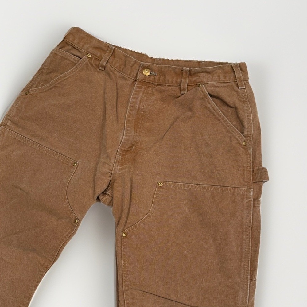 VTG Carhartt Men's Sz 32 Brown Double Knee Carpenter B01 BRN Pants Work USA Made - Picture 2 of 11